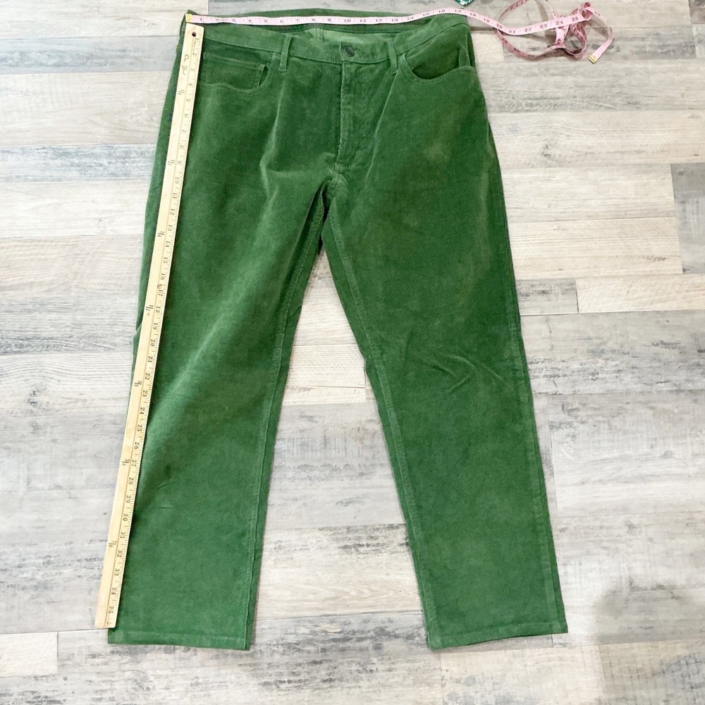 J.McLaughlin Watson Green Corduroy Straight Leg Slacks Old Money Sz 34